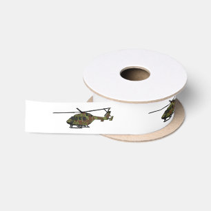 Cartoon-Illustration für Armeehubschrauber Satinband