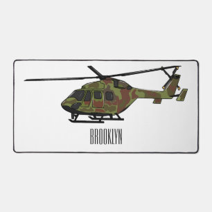 Cartoon-Illustration für Armeehubschrauber Schreibtischunterlage