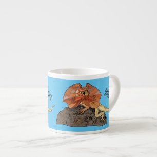 Cartoon-Illustration für den Frillenhalseidechsen Espressotasse