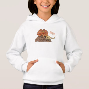 Cartoon-Illustration für den Frillenhalseidechsen Hoodie