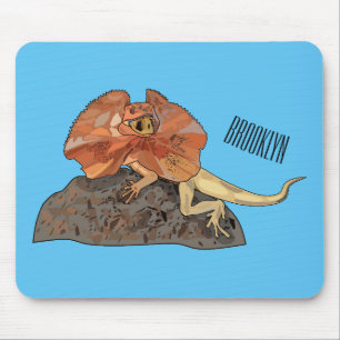 Cartoon-Illustration für den Frillenhalseidechsen Mousepad