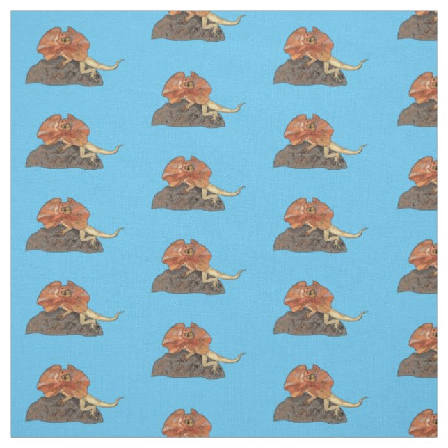 Cartoon-Illustration für den Frillenhalseidechsen Stoff (Muster)