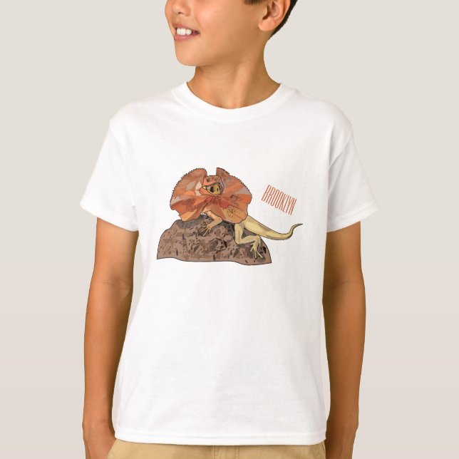 Cartoon-Illustration für den Frillenhalseidechsen T-Shirt (Vorderseite)