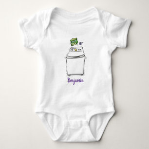 Cartoon-Illustration für die niedliche Waschmaschi Baby Strampler