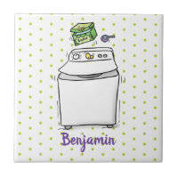 Cartoon-Illustration für die niedliche Waschmaschi