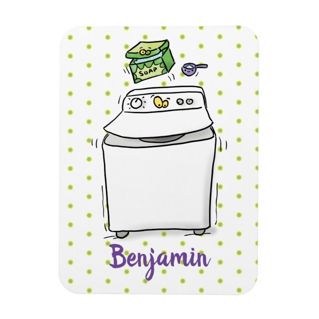 Cartoon-Illustration für die niedliche Waschmaschi Magnet (Vertikal)