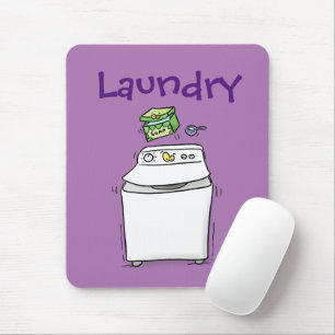 Cartoon-Illustration für die niedliche Waschmaschi Mousepad