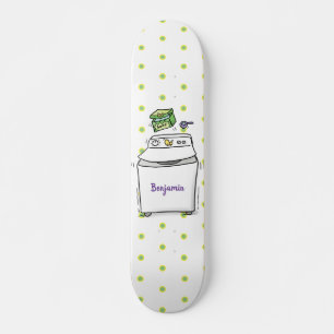 Cartoon-Illustration für die niedliche Waschmaschi Skateboard