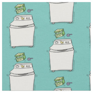 Cartoon-Illustration für die niedliche Waschmaschi Stoff