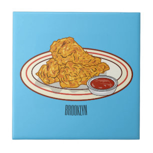 Cartoon-Illustration für gefrorenes Huhn Fliese