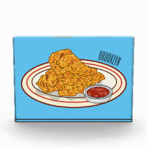 Cartoon-Illustration für gefrorenes Huhn Fotoblock