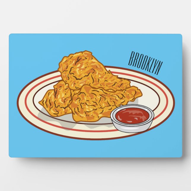 Cartoon-Illustration für gefrorenes Huhn Fotoplatte (Vorderseite)