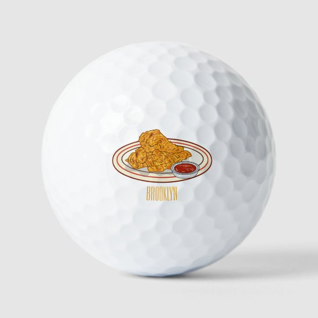 Cartoon-Illustration für gefrorenes Huhn Golfball (Vorderseite)