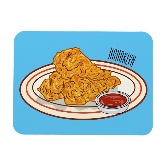 Cartoon-Illustration für gefrorenes Huhn Magnet (Horizontal)