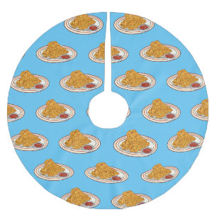 Cartoon-Illustration für gefrorenes Huhn Polyester Weihnachtsbaumdecke