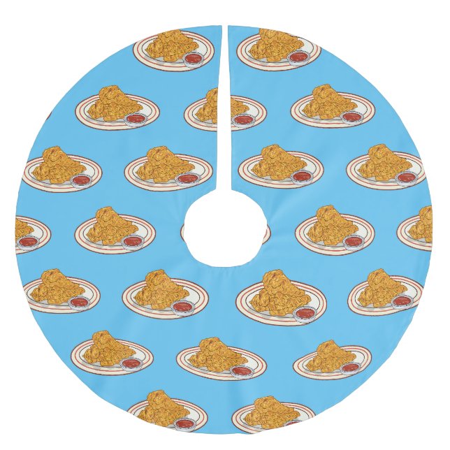 Cartoon-Illustration für gefrorenes Huhn Polyester Weihnachtsbaumdecke (Vorderseite)