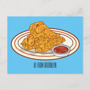 Cartoon-Illustration für gefrorenes Huhn Postkarte