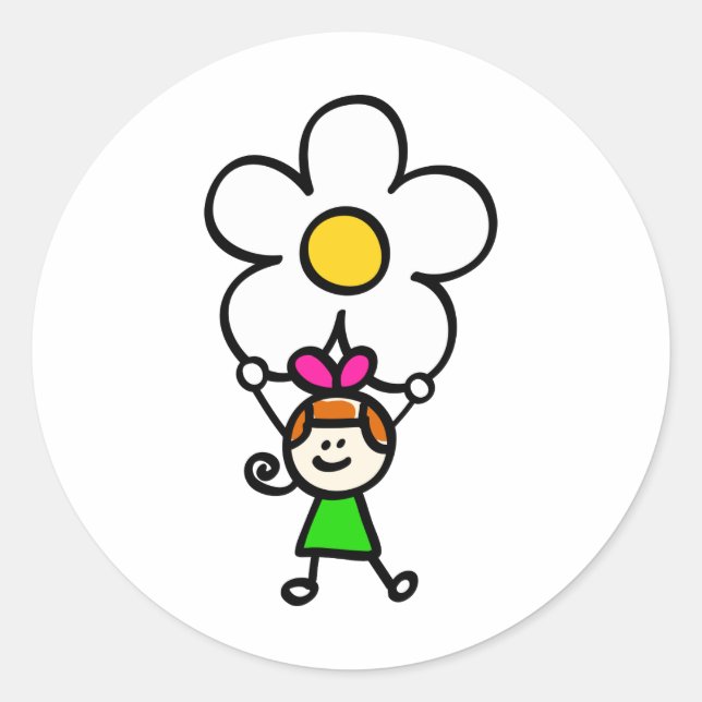 Cartoon-Illustration für glückliche Kinder Runder Aufkleber (Vorderseite)
