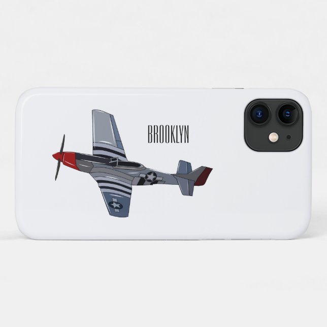 Cartoon-Illustration für Kampfbomber Case-Mate iPhone Hülle (Rückseite (Horizontal))