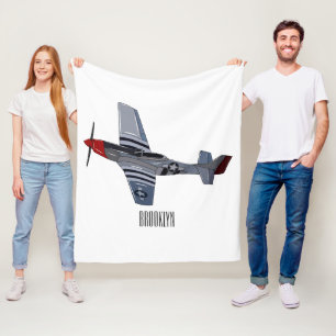 Cartoon-Illustration für Kampfbomber Fleecedecke