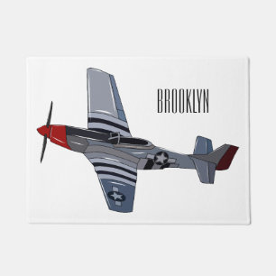 Cartoon-Illustration für Kampfbomber Fußmatte