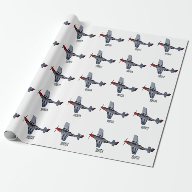 Cartoon-Illustration für Kampfbomber Geschenkpapier (Ungerollt)