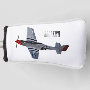 Cartoon-Illustration für Kampfbomber Golf Headcover
