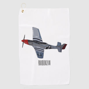 Cartoon-Illustration für Kampfbomber Golfhandtuch
