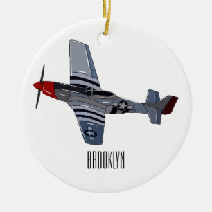 Cartoon-Illustration für Kampfbomber Keramik Ornament