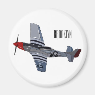 Cartoon-Illustration für Kampfbomber Magnet