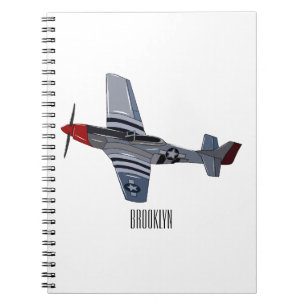 Cartoon-Illustration für Kampfbomber Notizblock