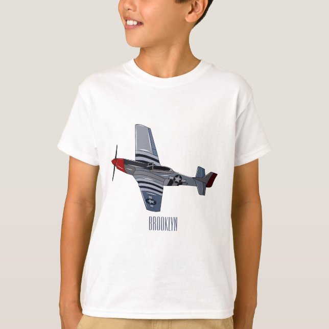 Cartoon-Illustration für Kampfbomber T-Shirt (Vorderseite)