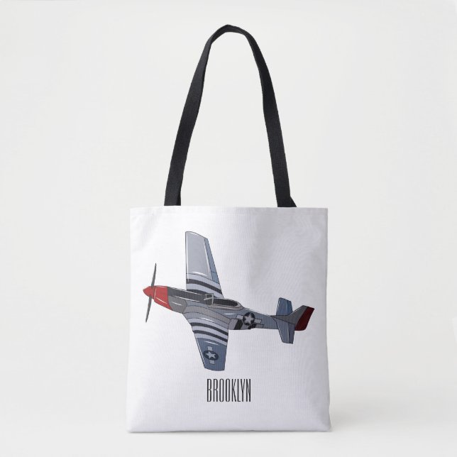 Cartoon-Illustration für Kampfbomber Tasche (Vorderseite)