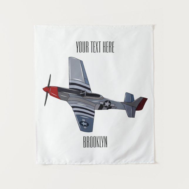 Cartoon-Illustration für Kampfbomber Wandteppich (Vorderseite)