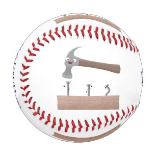 Cartoon-Illustration für niedliche, lustige Hammer Baseball