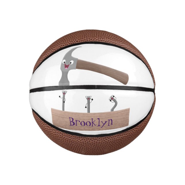 Cartoon-Illustration für niedliche, lustige Hammer Mini Basketball (Vorderseite)