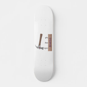 Cartoon-Illustration für niedliche, lustige Hammer Skateboard