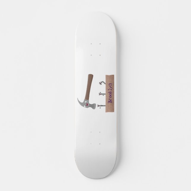 Cartoon-Illustration für niedliche, lustige Hammer Skateboard (Vorne)