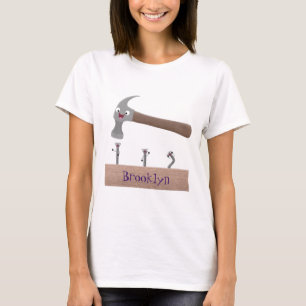 Cartoon-Illustration für niedliche, lustige Hammer T-Shirt