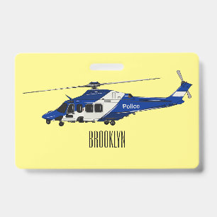 Cartoon-Illustration für Polizeihubschrauber Ausweis