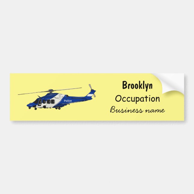 Cartoon-Illustration für Polizeihubschrauber Autoaufkleber (Vorne)