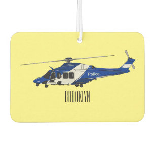 Cartoon-Illustration für Polizeihubschrauber Autolufterfrischer
