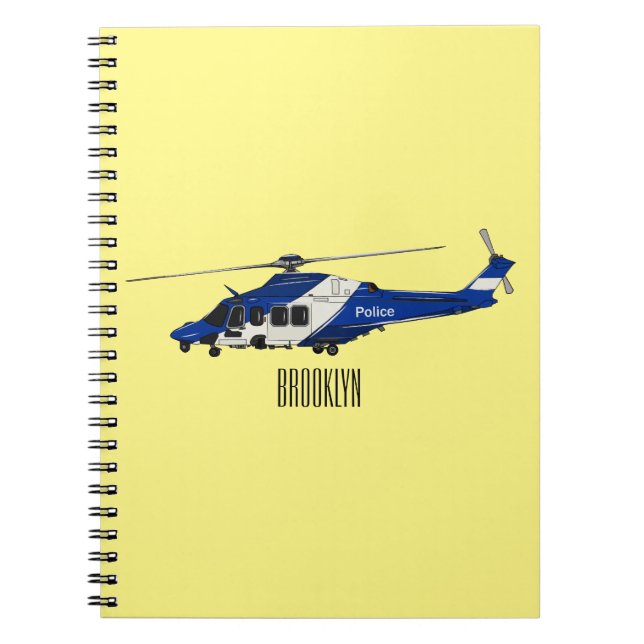 Cartoon-Illustration für Polizeihubschrauber Notizblock (Vorderseite)