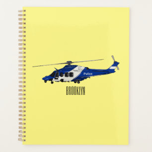 Cartoon-Illustration für Polizeihubschrauber Planer
