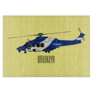 Cartoon-Illustration für Polizeihubschrauber Schneidebrett
