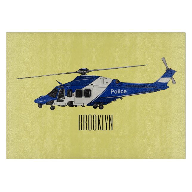 Cartoon-Illustration für Polizeihubschrauber Schneidebrett (Vorderseite)