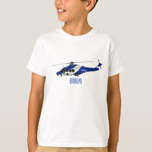 Cartoon-Illustration für Polizeihubschrauber T-Shirt