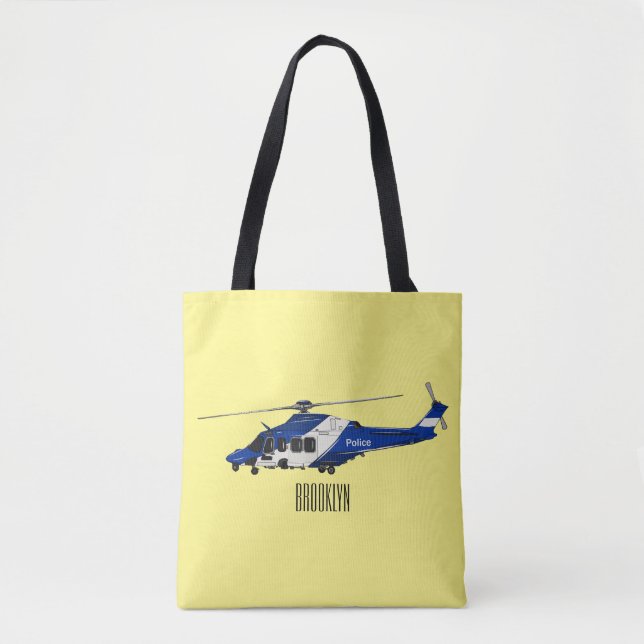 Cartoon-Illustration für Polizeihubschrauber Tasche (Vorderseite)