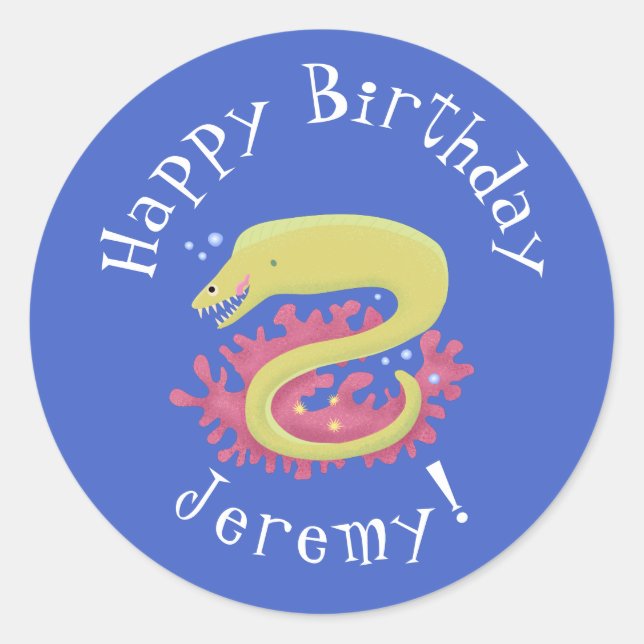 Cartoon-Illustration Runder Aufkleber (Vorderseite)