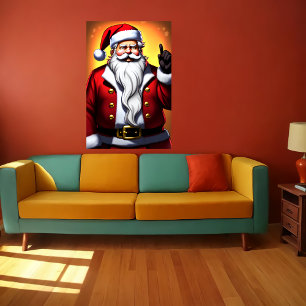 Cartoon Illustration Santa Claus   Art der AI Poster